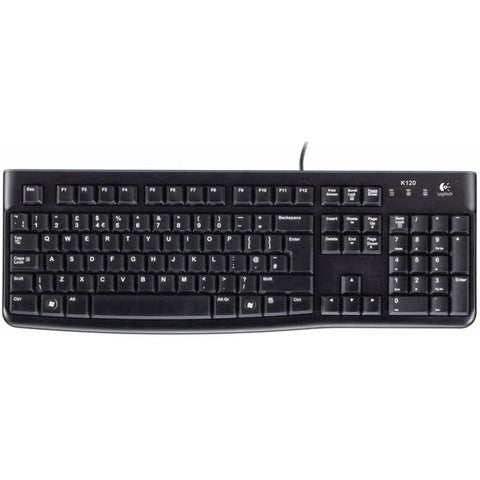 Logitech K120 Keyboard - Cable Connectivity - USB Interface - Black